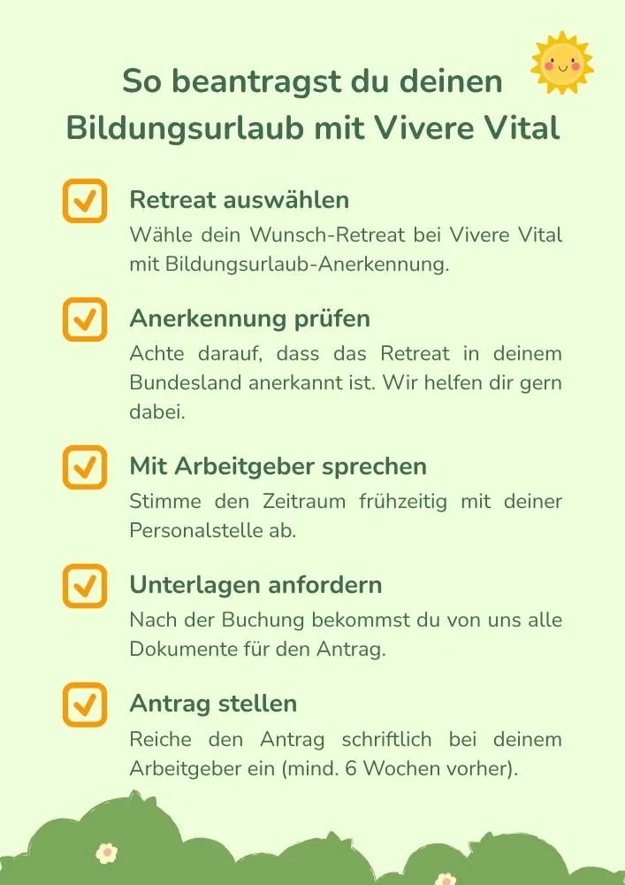 Checkliste Bildungsurlaub mit Yoga und Meditation Beantragen